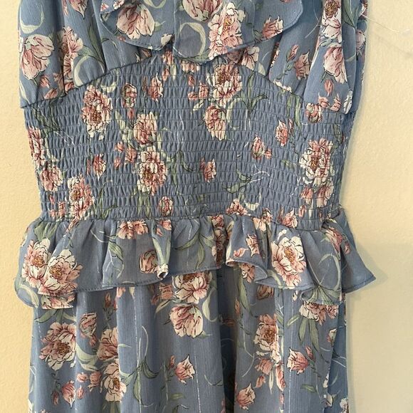 Floret Studios Floral Ruffled Chiffon Dress - Picture 3 of 8